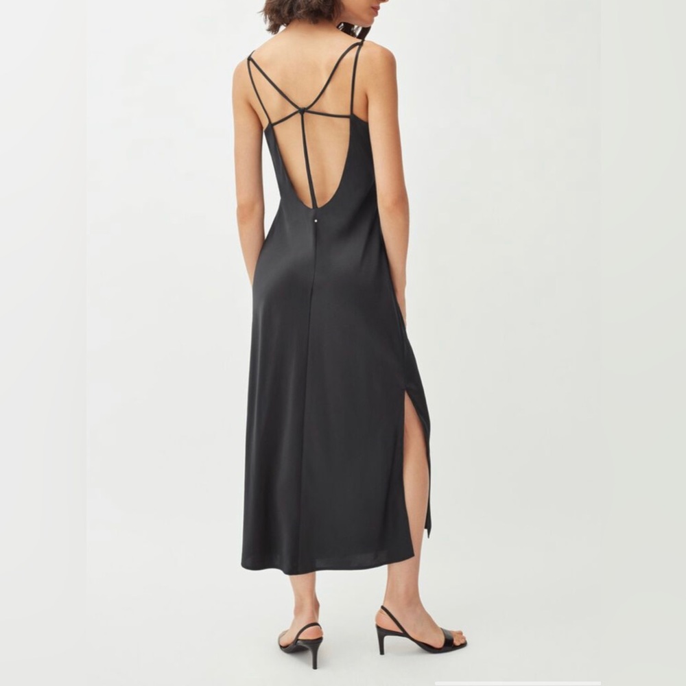 Cuyana charmeuse slip dress black NWOT